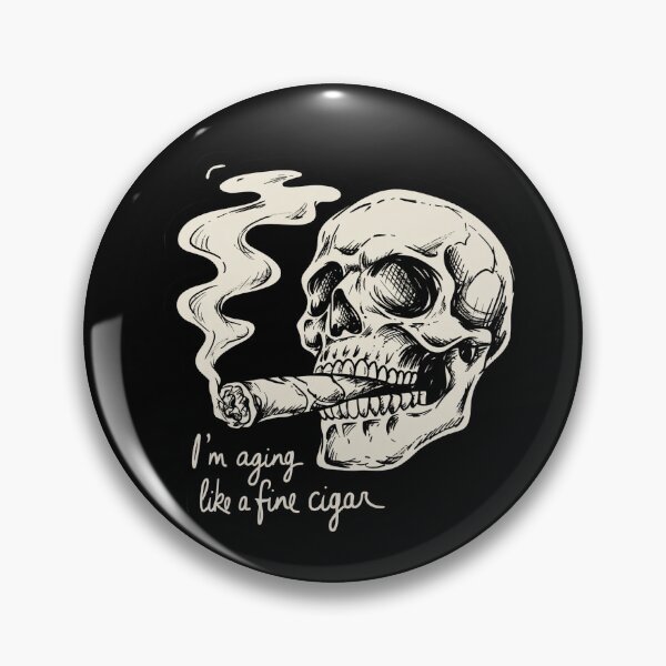 Item preview, I'm Aging Like A Fine Cigar Sketch Skull Sticker designed and sold by Vintage Shapes.
