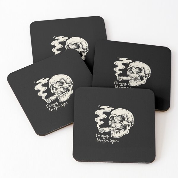 Item preview, I'm Aging Like A Fine Cigar Sketch Skull Sticker designed and sold by Vintage Shapes.