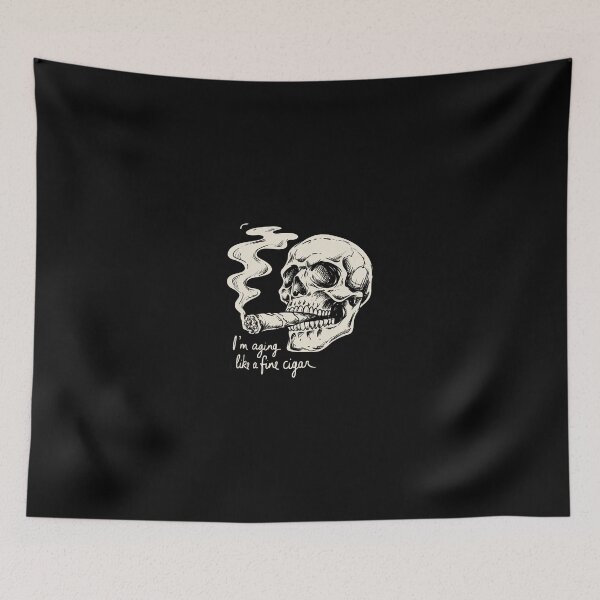 Item preview, I'm Aging Like A Fine Cigar Sketch Skull Sticker designed and sold by Vintage Shapes.
