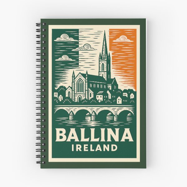 Item preview, Ballina Ireland Linocut Style  designed and sold by Thistle-TShop.