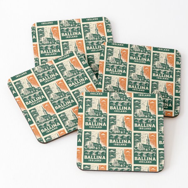 Item preview, Ballina Ireland Linocut Style  designed and sold by Thistle-TShop.