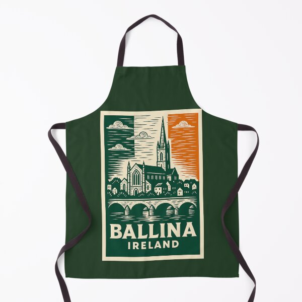 Item preview, Ballina Ireland Linocut Style  designed and sold by Thistle-TShop.