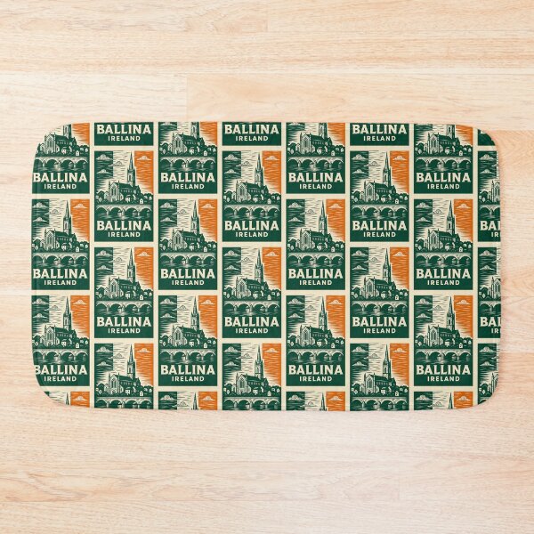Item preview, Ballina Ireland Linocut Style  designed and sold by Thistle-TShop.