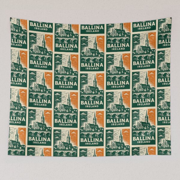 Item preview, Ballina Ireland Linocut Style  designed and sold by Thistle-TShop.