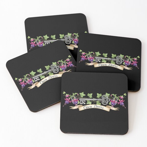 Item preview, Open Doors Vintage Key Botanical – Fuchsia Flower Ivy Garden Opportunity Gift Design designed and sold by Luminari Creations.
