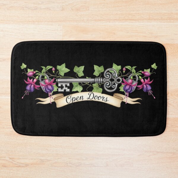 Item preview, Open Doors Vintage Key Botanical – Fuchsia Flower Ivy Garden Opportunity Gift Design designed and sold by Luminari Creations.