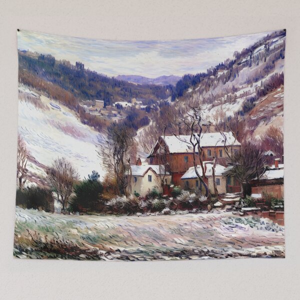 Aperçu de l'œuvre Effet de neige à Falaise – La beauté sauvage de l'hiver créée et vendue par artdesignsnow.