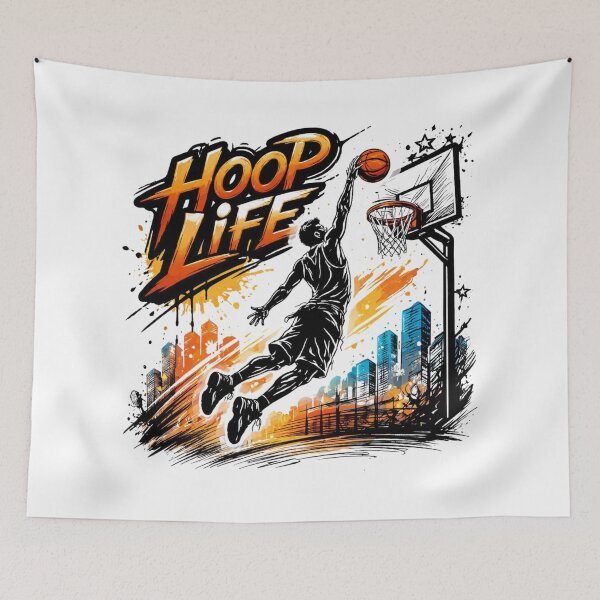 Item preview, HOOP LIFE – Street Basketball Jump Shot Urban Art T-Shirt designed and sold by RMTrendy.