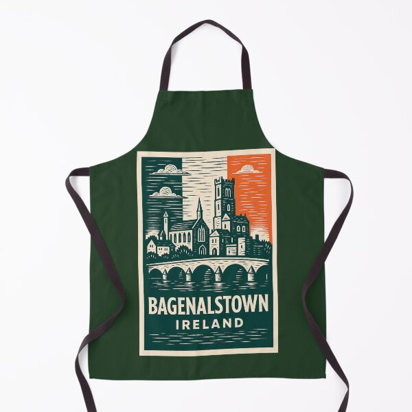 Artikelvorschau, Bagenalstown, Irland, Linolschnitt-Stil entworfen und verkauft von Thistle-TShop.