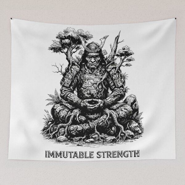 Item preview, The Mountain's Sentinel - Japanese Oni Samurai designed and sold by bapupa.