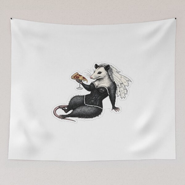 Item preview, Victorian Goth Opossum Aesthetic Sexy Trash Queen Dark Academia Pizza Lover designed and sold by StickyGuys.