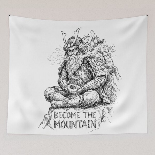 Item preview, The Mountain's Whisper - Japanese Oni Warrior designed and sold by bapupa.