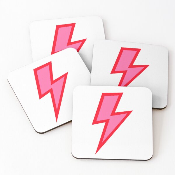 Item preview, Pink Lightning Bolt with Red Outline  designed and sold by OneThreeSix.