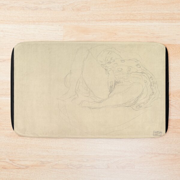 Item preview, Reclining Nude With Drapery by Gustav Klimt: Minimalist Vienna Secession Poster designed and sold by artofuniverse.