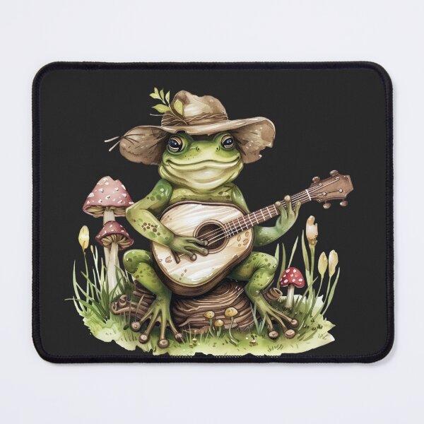 Item preview, Cottagecore Banjo Frog - Cute Musical Toad with Mushrooms designed and sold by OddityAndOrbit.