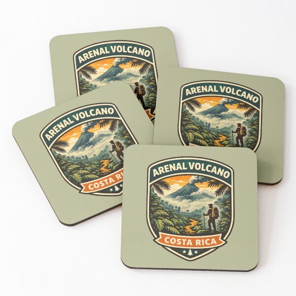 Item preview, Arenal Volcano Costa Rica Adventure Badge – Tropical Rainforest Hiking Design designed and sold by Globalcitytees.