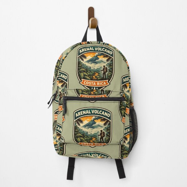 Item preview, Arenal Volcano Costa Rica Adventure Badge – Tropical Rainforest Hiking Design designed and sold by Globalcitytees.