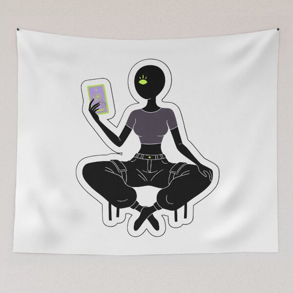 Item preview, Sexy Cyber Goth Tarot Oracle Minimalist Aesthetic Dark Techwear Stickman designed and sold by StickyGuys.