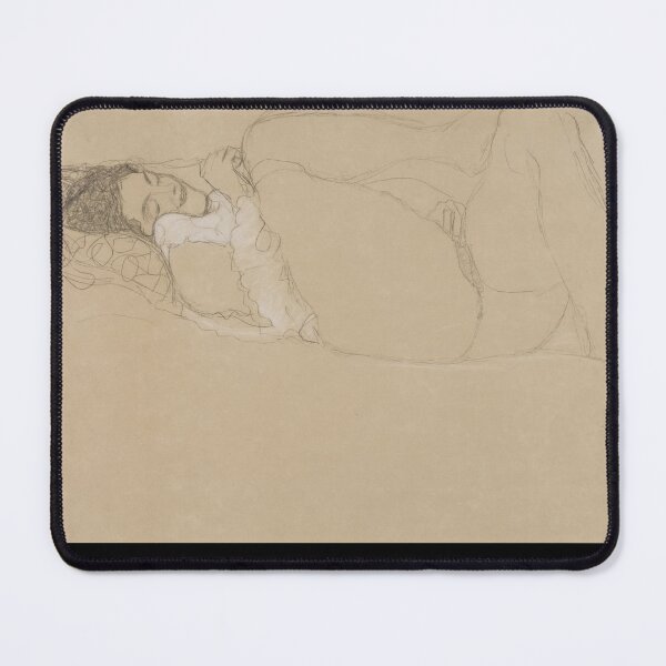 Item preview, Reclining Semi Nude Facing Left by Gustav Klimt: Minimalist Figure Study designed and sold by artofuniverse.