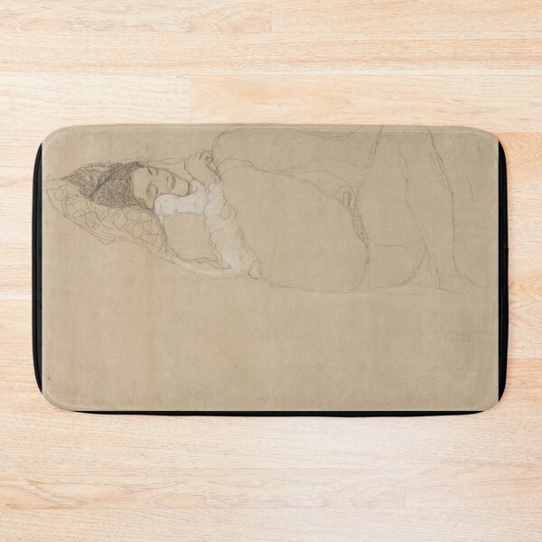 Item preview, Reclining Semi Nude Facing Left by Gustav Klimt: Minimalist Figure Study designed and sold by artofuniverse.