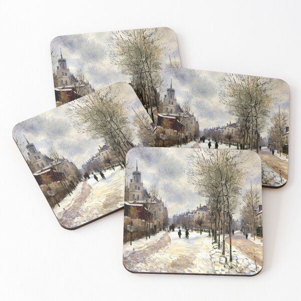 Item preview, The Boulevard de Pontoise at Argenteuil - Snow Effect designed and sold by artdesignsnow.
