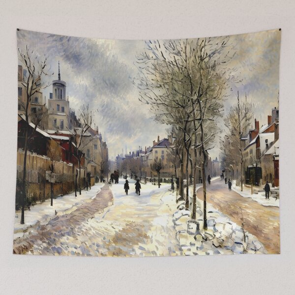 Item preview, The Boulevard de Pontoise at Argenteuil - Snow Effect designed and sold by artdesignsnow.