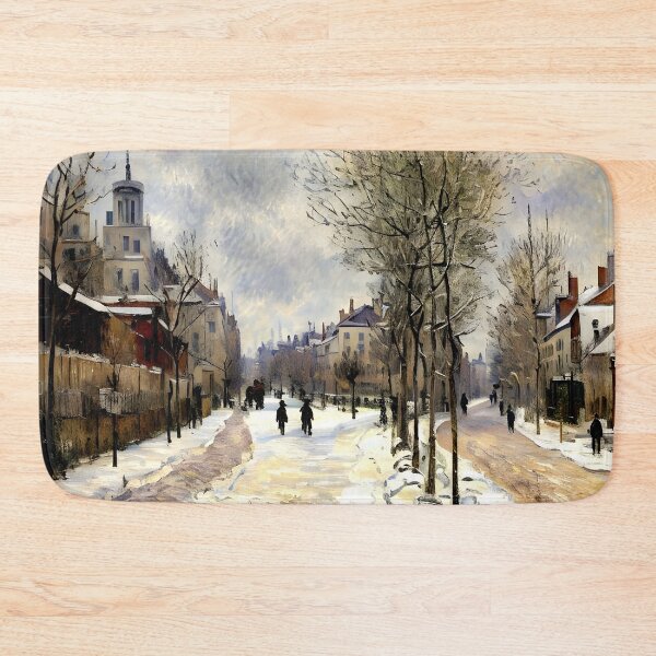 Item preview, The Boulevard de Pontoise at Argenteuil - Snow Effect designed and sold by artdesignsnow.