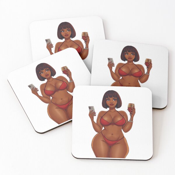 Item preview, Confident Curvy Woman in Red Bikini Art designed and sold by AnimeCraftLab.