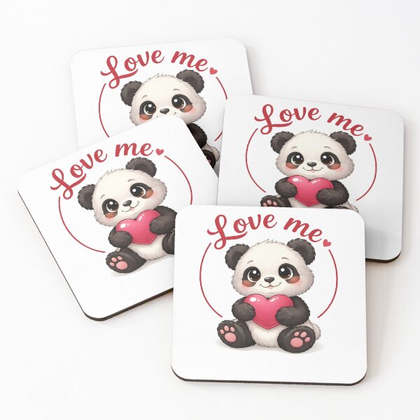 Item preview, Love Me Panda Bear Holding Heart | Cute Kawaii Valentine Design designed and sold by VoidBloom Studio.