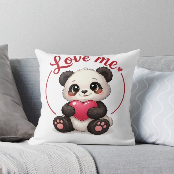 Item preview, Love Me Panda Bear Holding Heart | Cute Kawaii Valentine Design designed and sold by VoidBloom Studio.