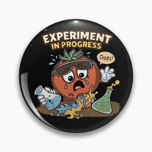 Item preview, Experiment in Progress – Funny Lab Assistant Tomato Science Cartoon designed and sold by Popstudio85.