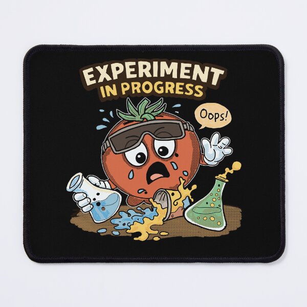 Item preview, Experiment in Progress – Funny Lab Assistant Tomato Science Cartoon designed and sold by Popstudio85.