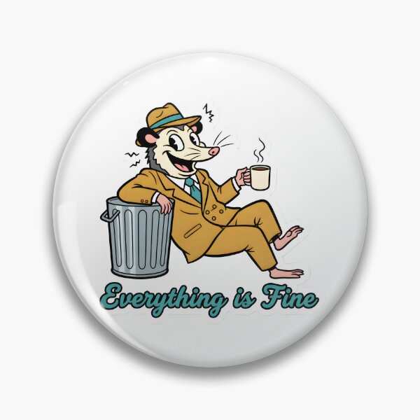 Item preview, Retro Possum Funny Office Humor Everything Is Fine Trash Animal Aesthetic designed and sold by StickyGuys.
