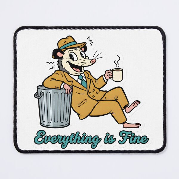 Item preview, Retro Possum Funny Office Humor Everything Is Fine Trash Animal Aesthetic designed and sold by StickyGuys.