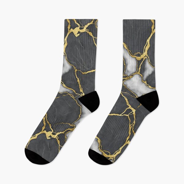 Item preview, Luxury Kintsugi Marble - Charcoal & White Stone with Liquid Gold Veins - Seamless Elegant Pattern designed and sold by ArtCrafter13.