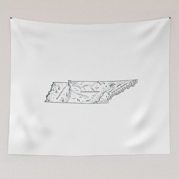Item preview, Tennessee Illustrated Map – Hand-Drawn Rivers & Nature Adventure Sketch  designed and sold by Paper Drip.