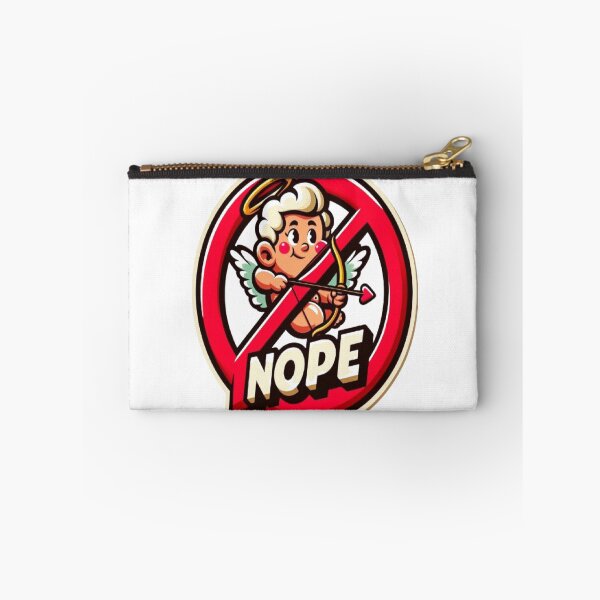 Item preview, NOPE Cupid - Funny Anti-Valentine Retro 80s Parody designed and sold by RetroRascalStudio.