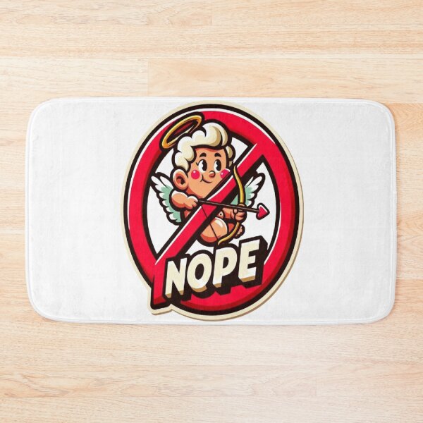 Item preview, NOPE Cupid - Funny Anti-Valentine Retro 80s Parody designed and sold by RetroRascalStudio.