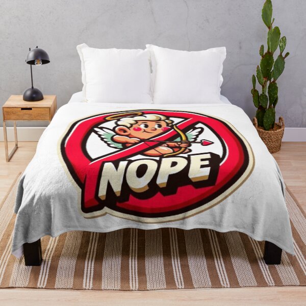 Item preview, NOPE Cupid - Funny Anti-Valentine Retro 80s Parody designed and sold by RetroRascalStudio.