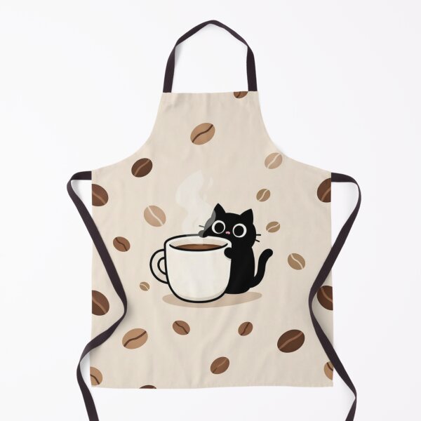 Item preview, Cute Black Cat with Coffee Beans designed and sold by JayJayVibes.