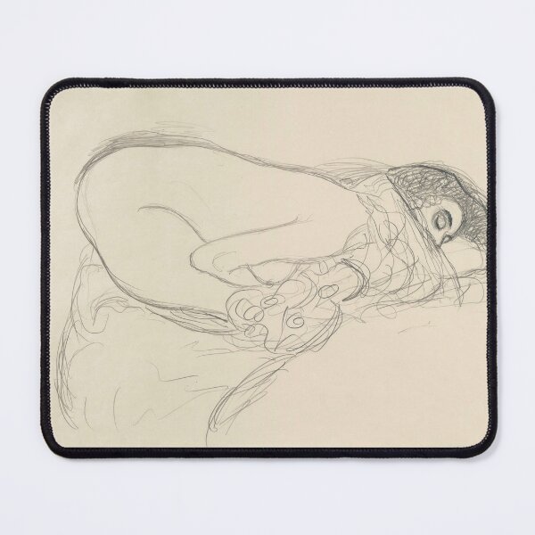 Item preview, Semi Nude Leaning Forward by Gustav Klimt: Vienna Secession Figure Study Poster designed and sold by artofuniverse.