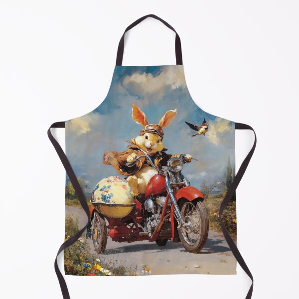 Item preview, Biker Bunny Vintage Easter Art - Whimsical Poster for Children's Room Decor designed and sold by el-padre.