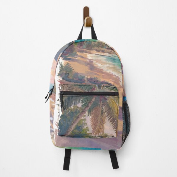 Item preview, Martinique Beach Scene with Palm, Mountain and Caribbean Sea designed and sold by artshop77.