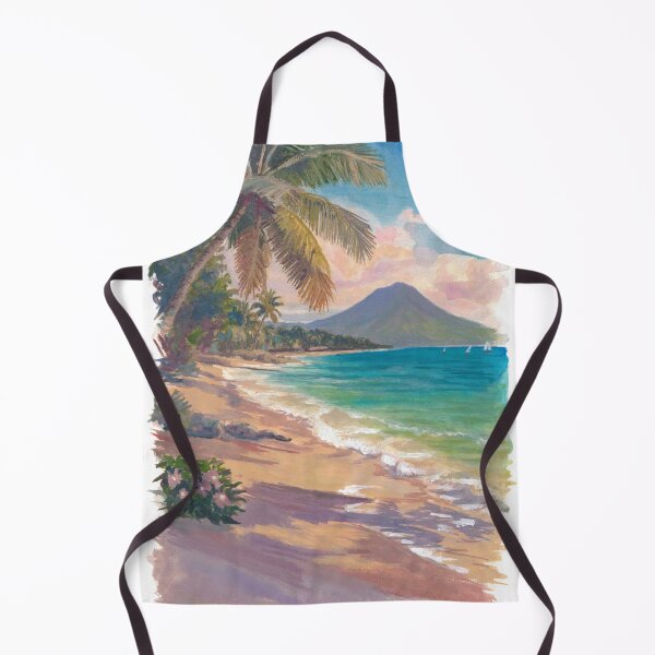 Item preview, Martinique Beach Scene with Palm, Mountain and Caribbean Sea designed and sold by artshop77.