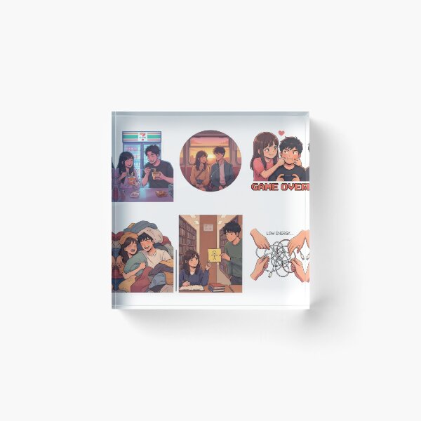 Item preview, Anime Couple Everyday Love Relatable Sticker Pack designed and sold by Day Dreamer.