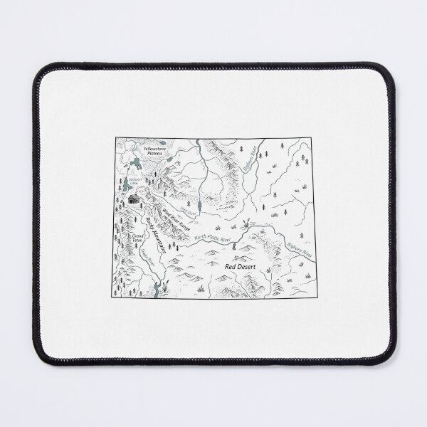 Item preview, Wyoming Illustrated Map – Hand-Drawn Rivers & Nature Adventure Sketch designed and sold by Paper Drip.