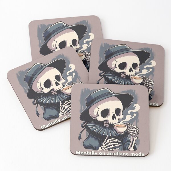 Item preview, Adorable Skeleton Drinking Tea – Design Collection on Redbubble designed and sold by Bittor18.