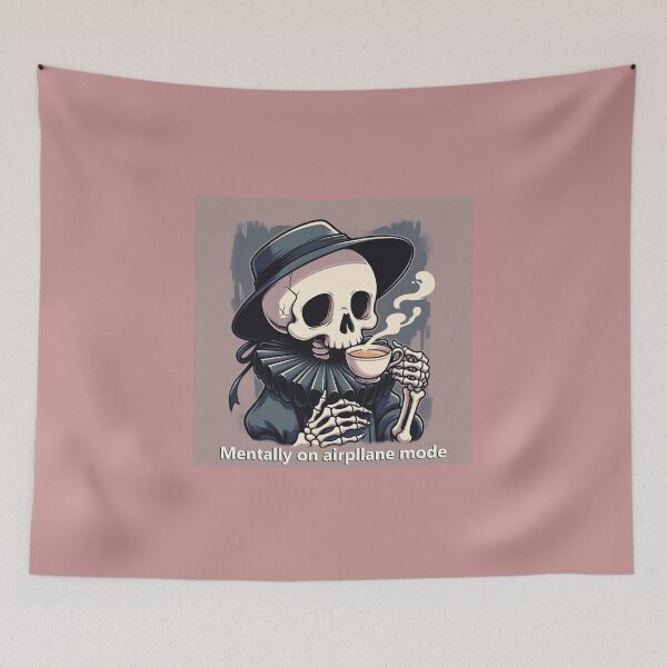 Item preview, Adorable Skeleton Drinking Tea – Design Collection on Redbubble designed and sold by Bittor18.