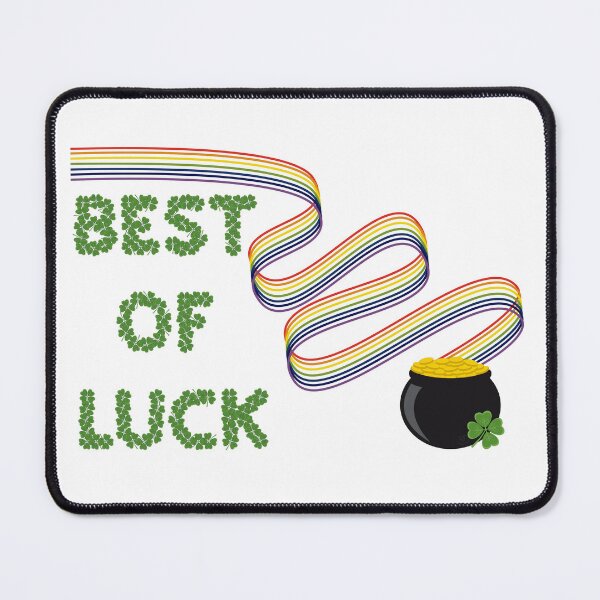 Item preview, Best of Luck Greeting with Clovers, Rainbow and Pot of Gold designed and sold by ChantellaGF.