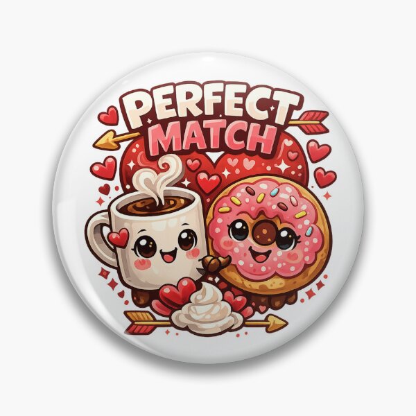 Item preview, Perfect Match – sweet Valentine's Day t-shirt for lovers (coffee & donut) designed and sold by Alekska-Art.